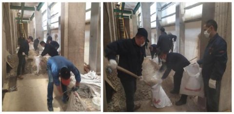 盛世公司黨支部組織黨員及積極分子義務(wù)勞動，助力窯頭煙道清灰工作